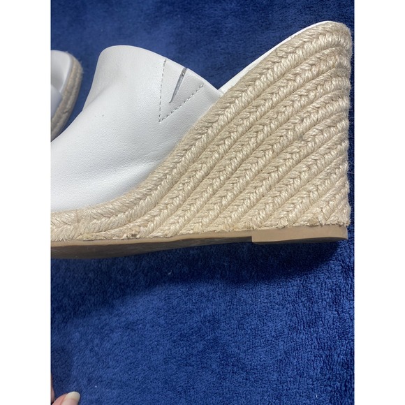 Steve Madden‎ Women's Urge Wedge Sandal Size 9.5 White Leather - Picture 7 of 12